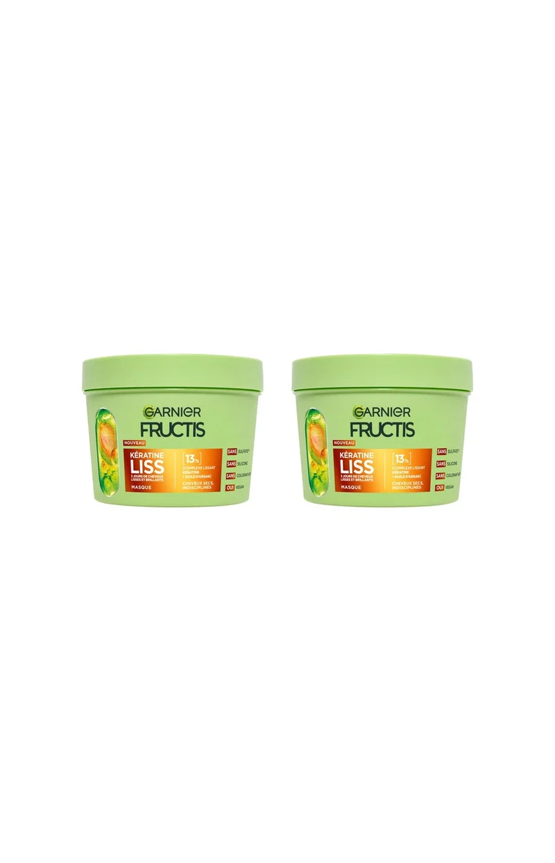 2 masques lissants - Kératine - Fructis - 370 ml