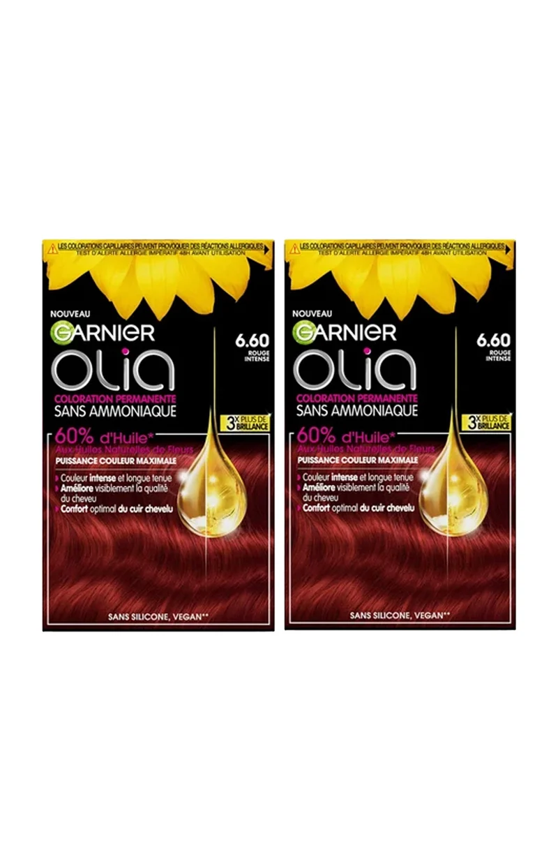 2 kit coloration permanente - Rouge intense
