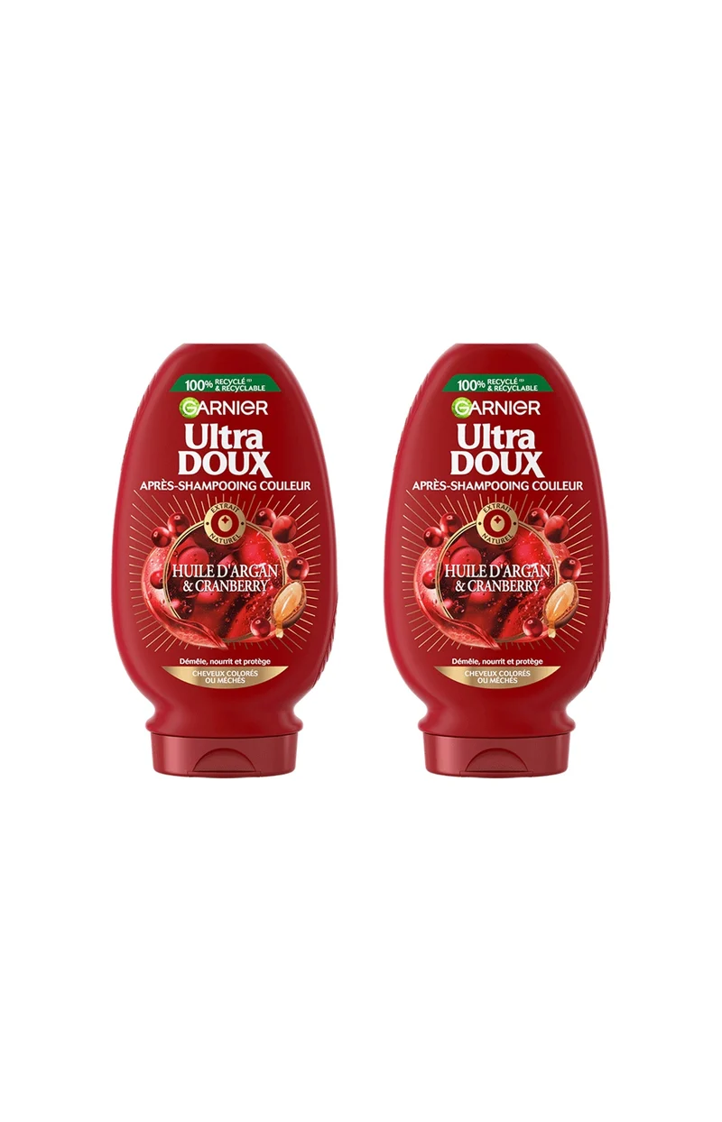2 après-shampoings couleur - Huile d'argan & cranberry - 250 ml