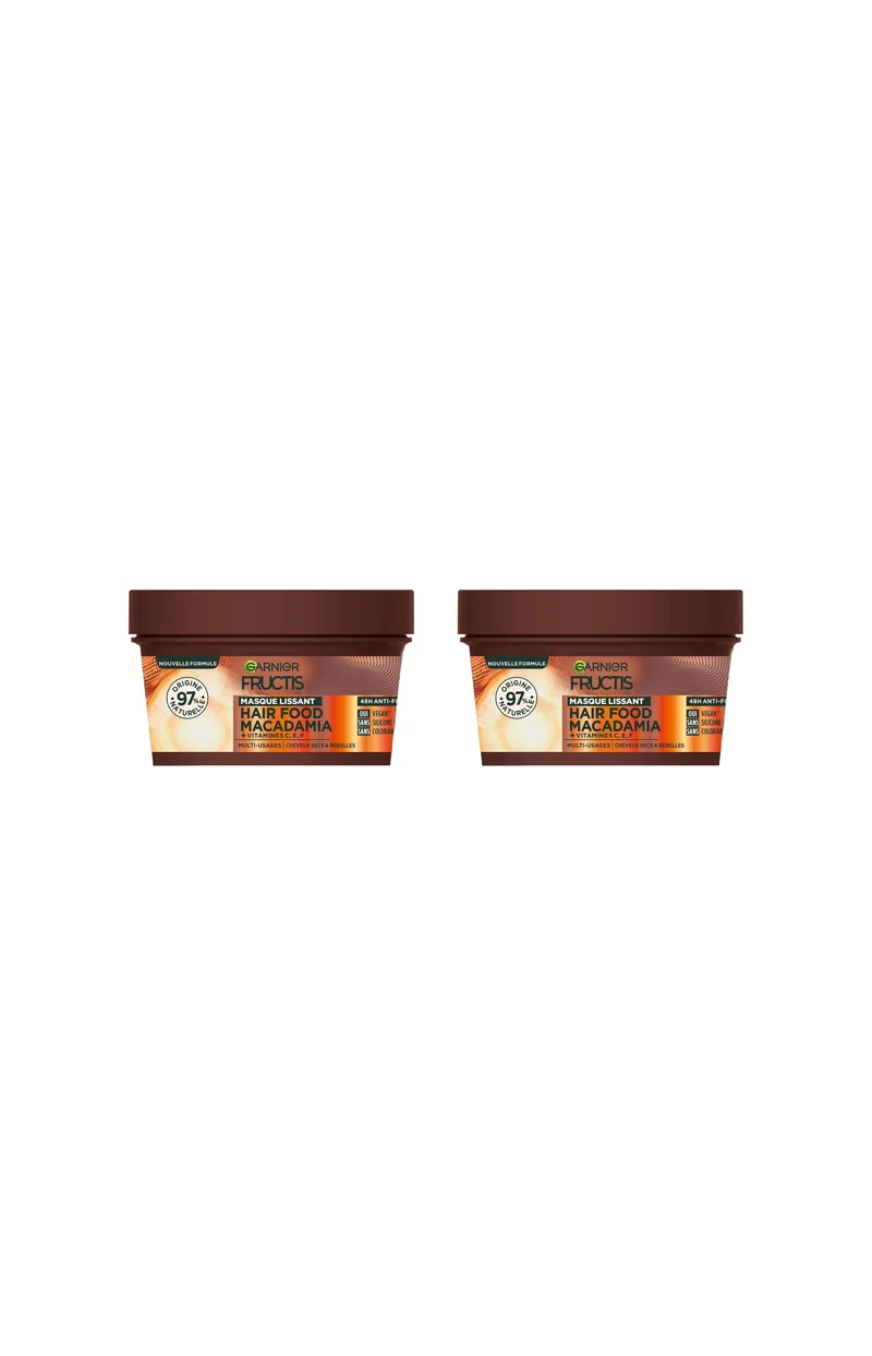 2 masques lissants - Hair Food Macadamia - 320 ml