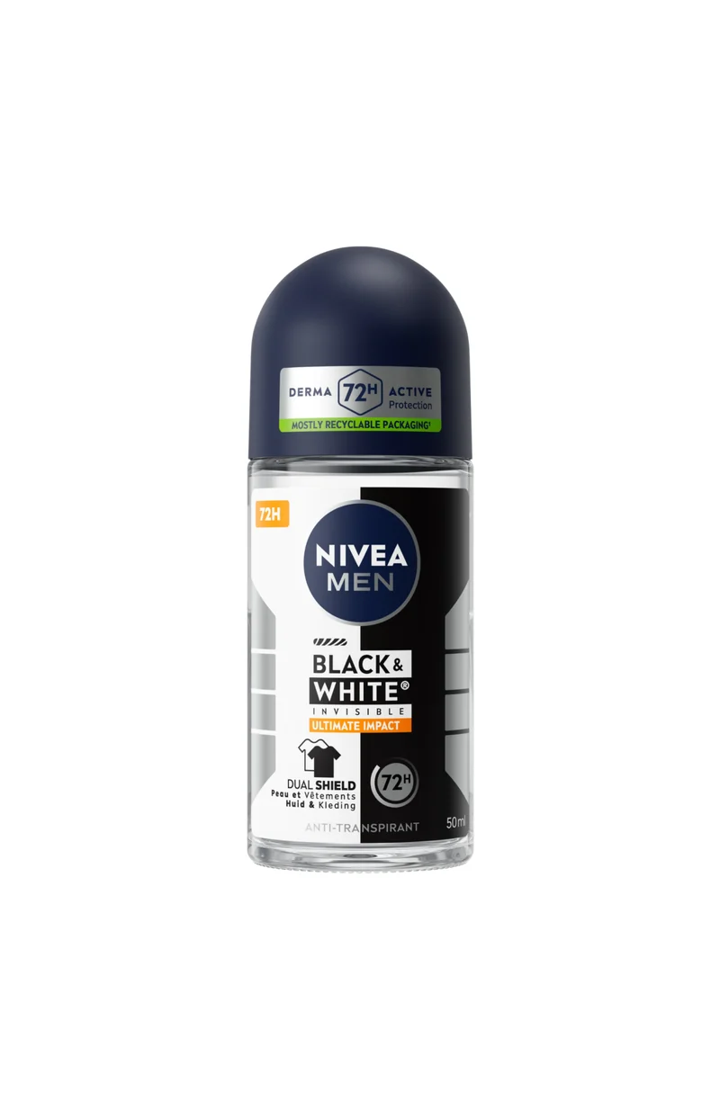 Déodorant bille 72h - Black & White Ultimate Impact - Homme - 50 ml