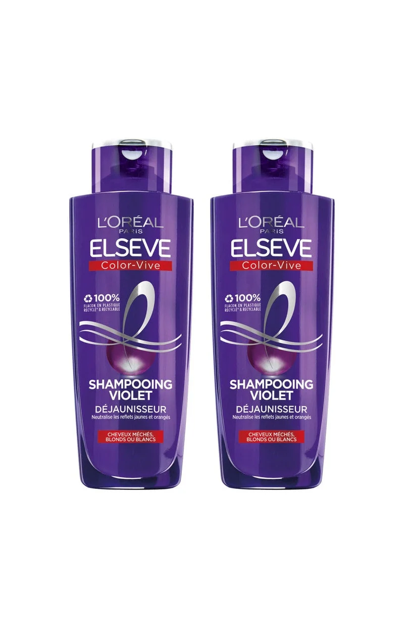 2 shampoings déjaunisseur - Cheveux blonds, blancs ou méchés - 200 ml