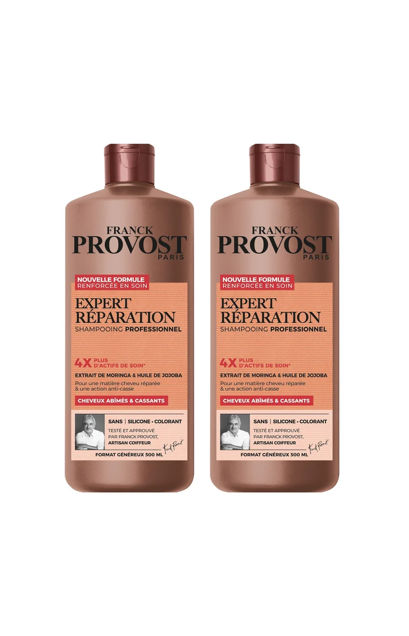 2 shampoings réparation - Moringa & Huile de jojoba - 500 ml