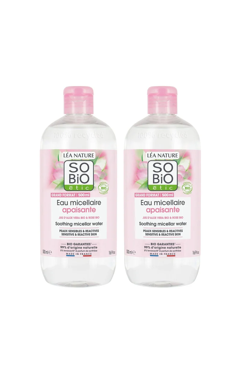 Eaux micellaires apaisantes bio - Aloe vera - Peaux sensibles & réactives