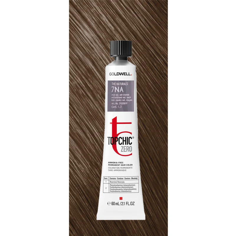 7NA Topchic Zero The Naturals Mid Natural Ash Blonde tb 60ml - coloration permanente sans ammoniaque