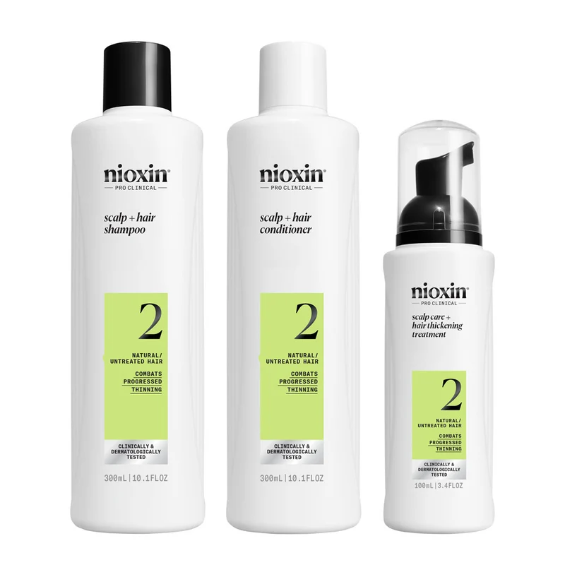 Nioxin Sistema 2 Kit Trifasico Shampoo 300ml Conditioner 300ml Treatment 100ml - kit amincissement avancé
