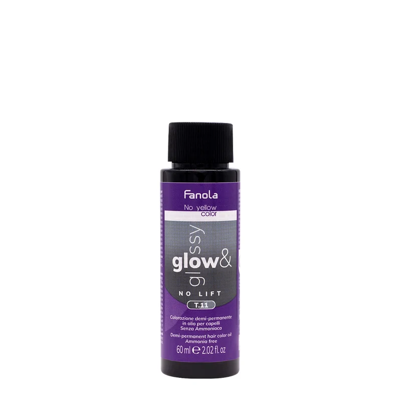 Fanola Glow & Glossy Oil Toner T.11 60ml - coloration demi-permanente à l'huile sans ammoniaque