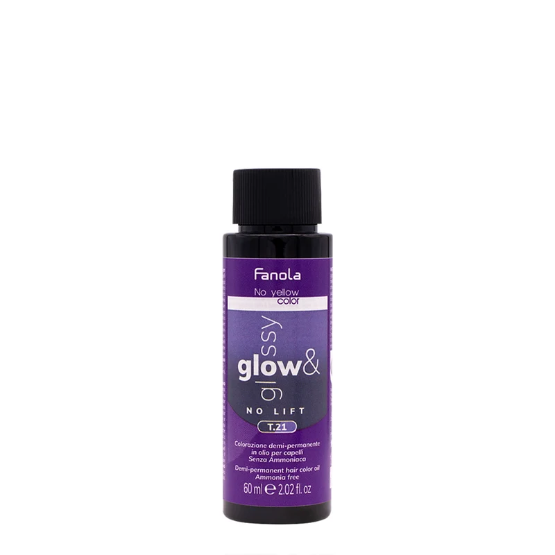 Fanola Glow & Glossy Oil Toner T.21 60ml - coloration semi-permanente à l'huile sans ammoniaque