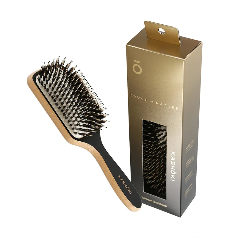 Kashōki Hair Brush Touch Of Nature Paddle - brosse en bois