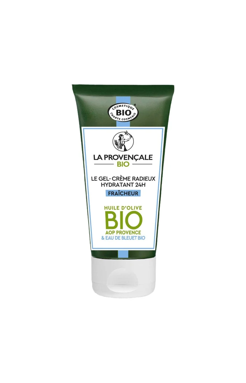 Gel-crème radieux 24h - Huile d'olive bio & extrait de bleuet - Peaux normales à mixtes - 50 ml