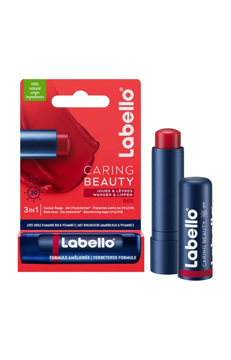 Baume à lèvres rouge - Caring Beauty - 4,8 g