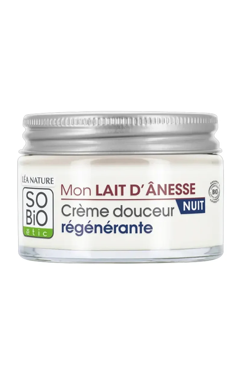 Crème de nuit régénérante bio - Lait d'ânesse - Visage - 50 ml