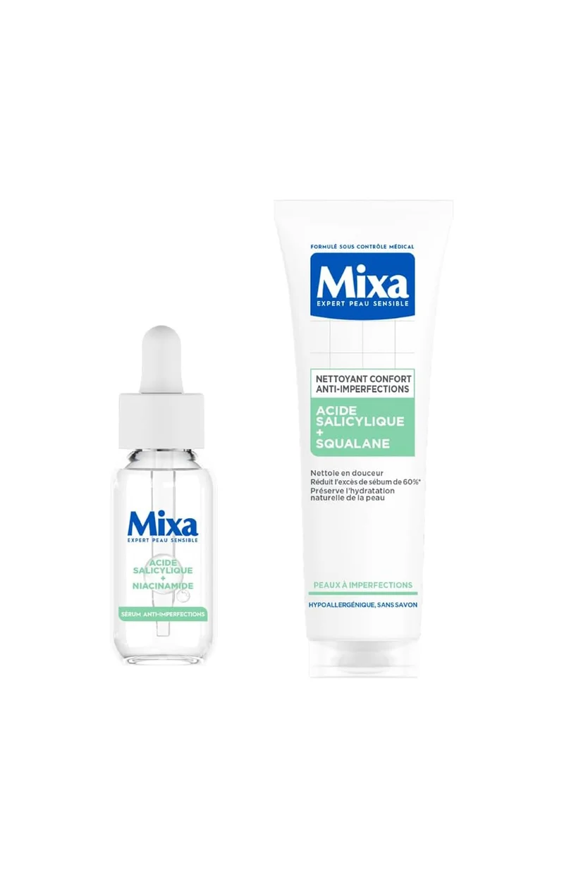 1 nettoyant & 1 sérum anti-imperfections - Acide salicylique & Niacinamide - Visage - 2 produits