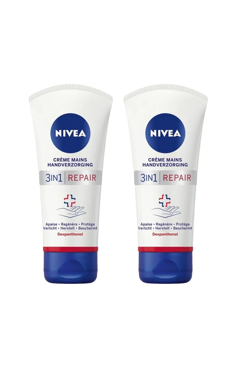 2 crèmes mains apaisantes 3-en-1 - Repair & Care - 75 ml