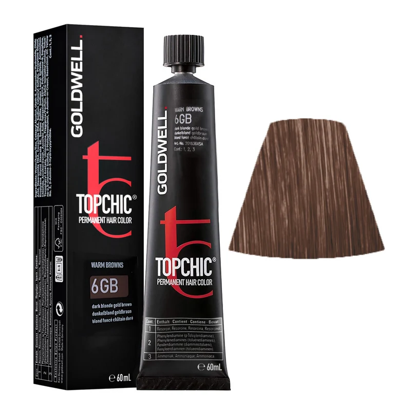 Goldwell Topchic Tube 6GB Blond Foncé Châtain Doré 60ml - coloration permanente en tube