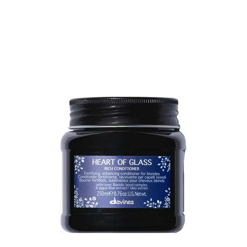 Davines Heart Of Glass Rich Conditioner 250ml - après-shampooing fortifiant et revitalisant pour cheveux blonds