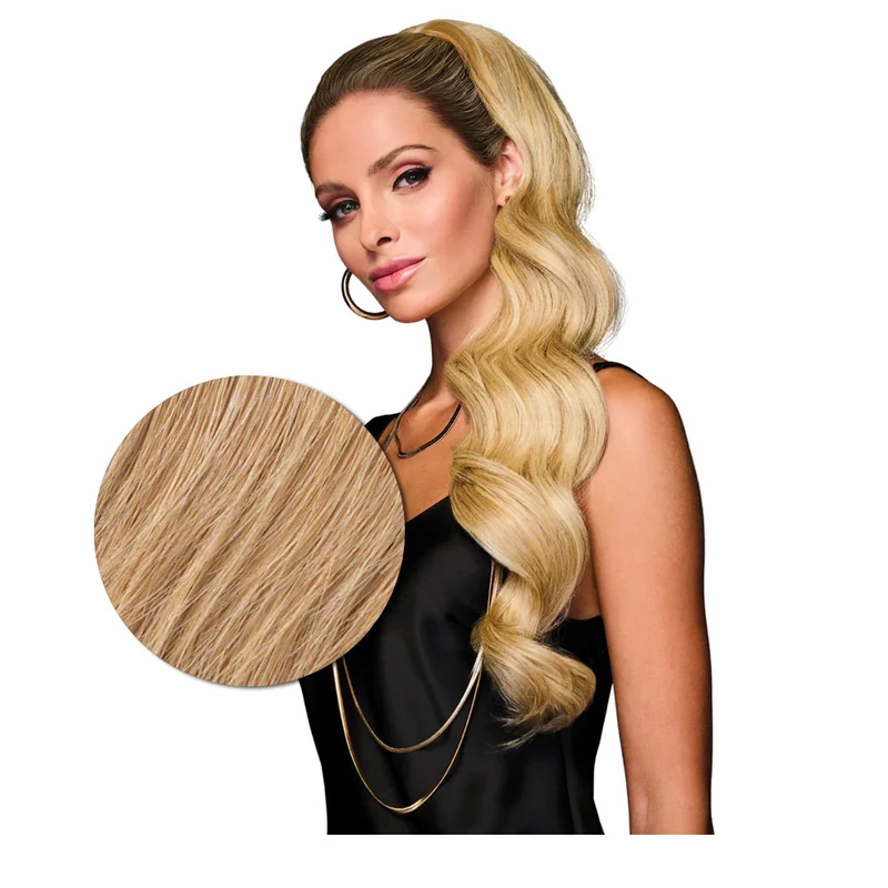 Hairdo Queue de cheval ondulée à Pince Blond Moyen Doré R25 69cm