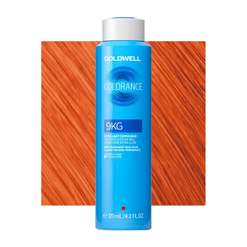 9KG Cuivre doré très clair Goldwell Colorance Warm reds can 120ml