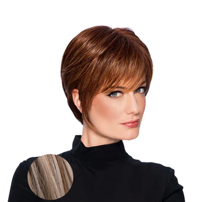 Hairdo Wispy Cut Perruque courte blonde cendrée avec racine brune RL19/23SS