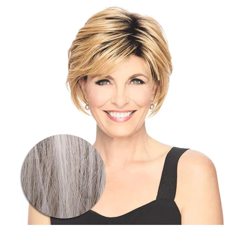 Hairdo Shattered Bob Perruque Bob Bandeau gris clair