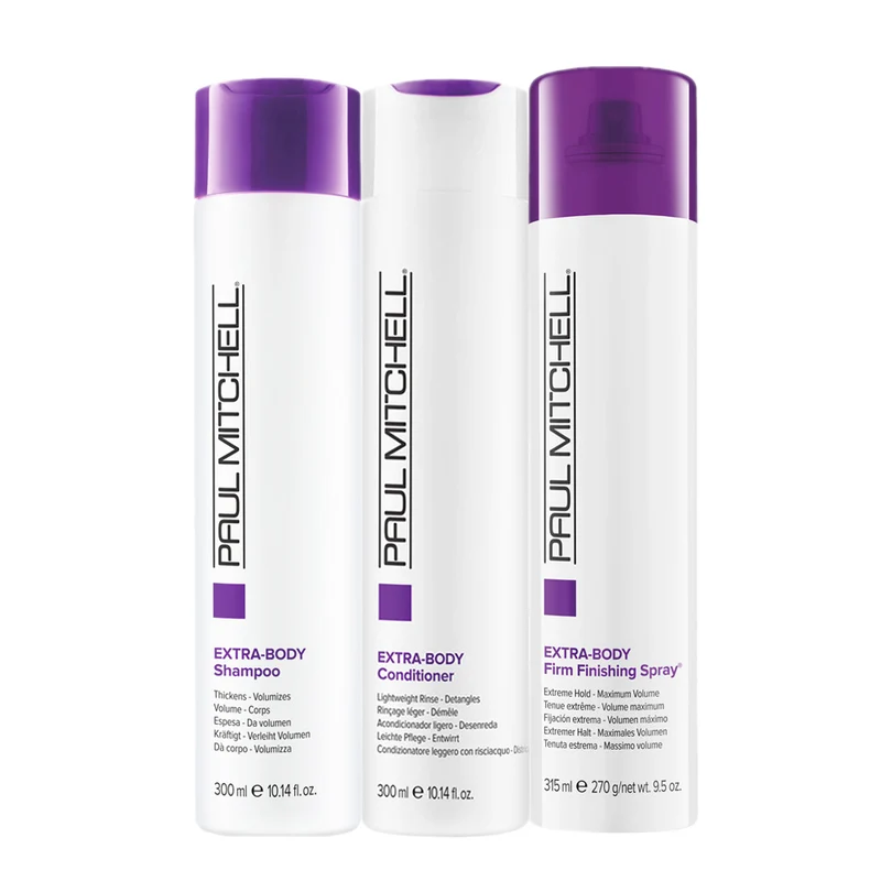 Paul Mitchell Extra-Body Shampoo 300ml Conditioner 300ml Firm Finishing Spray 300ml