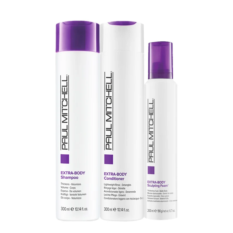 Paul Mitchell Extra-Body Shampoo 300ml Conditioner 300ml Sculpting Foam 200ml