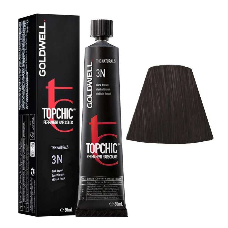 Goldwell Topchic Tube 3N Marron Foncé 60ml - coloration permanente en tube