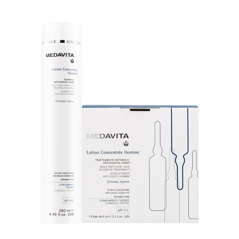 Medavita Cute Lotion Concentrée Homme Anti Hair Loss Treating Shampoo 250ml & Anti Hair Loss Treatment 13X6ml