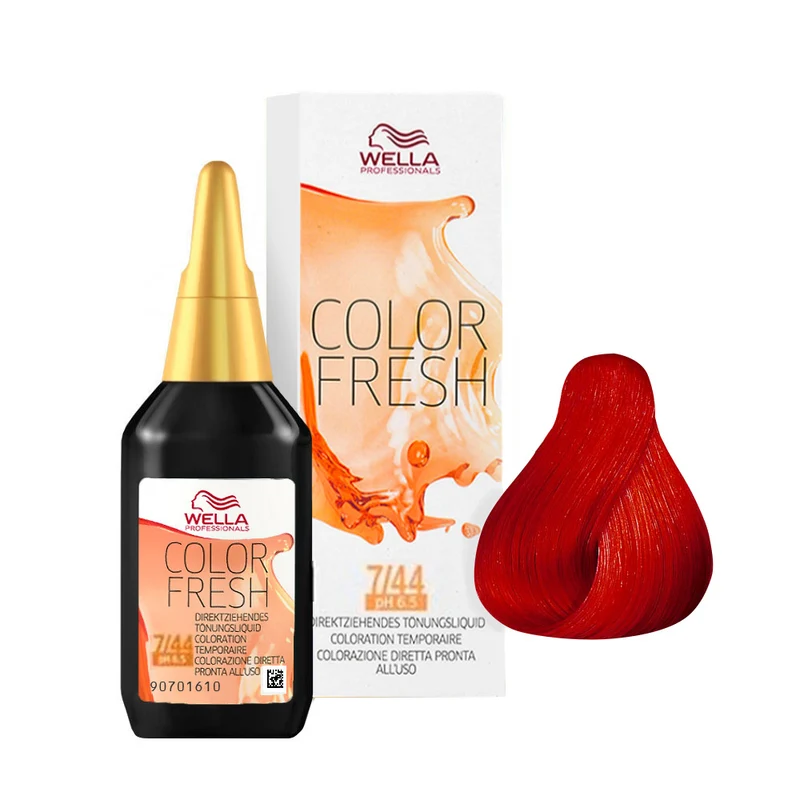 Wella Color Fresh 7/44 Blond Cuivré Moyen Intense 75 ml - rehausseur de couleur sans ammoniac