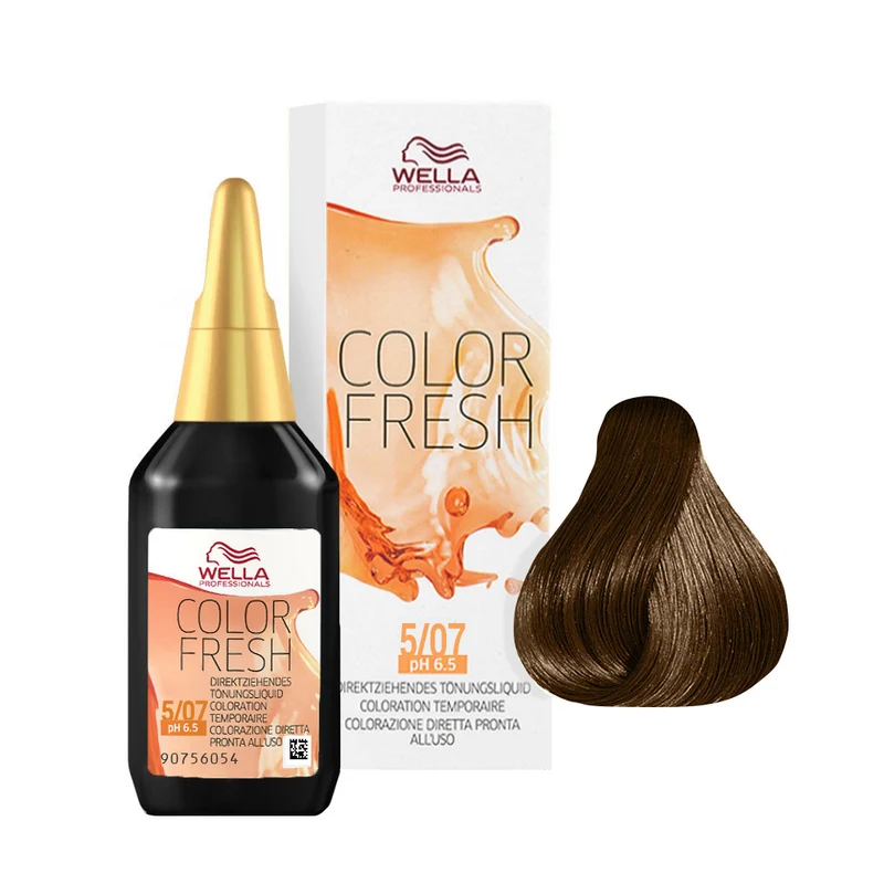 Wella Color Fresh 5/07 Châtain Clair Naturel Sable 75ml - rehausseur de couleur sans ammoniac