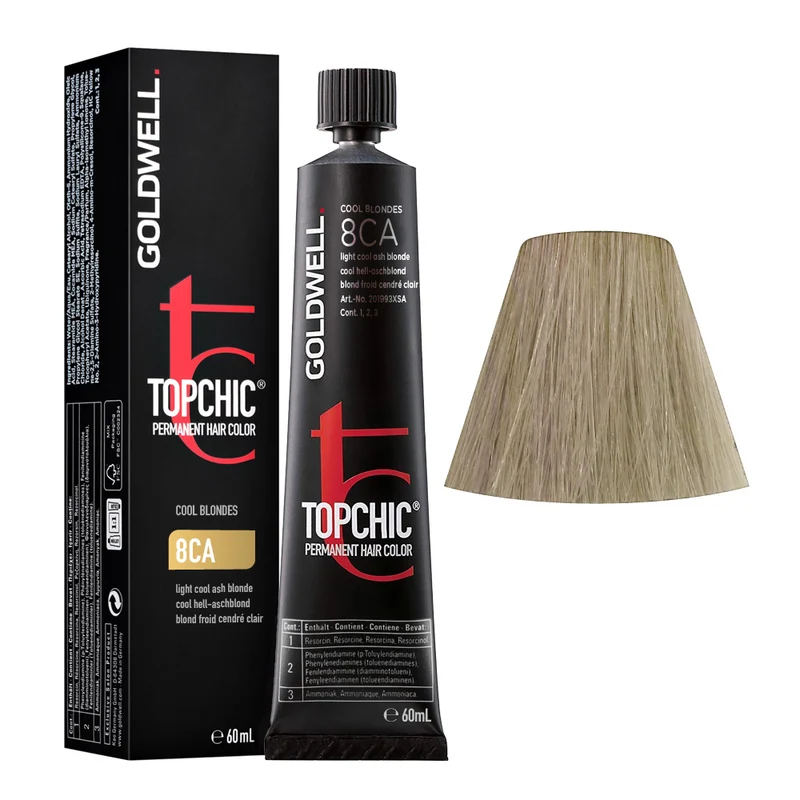 Goldwell Topchic Tube 8CA Blond Cendré Clair Froid 60ml - coloration permanente en tube
