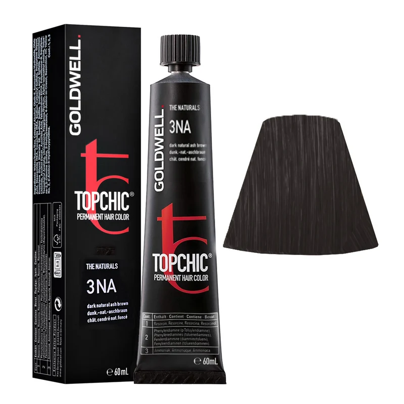 Goldwell Topchic Tube 3NA Marron Cendré Foncé Naturel 60ml - coloration permanente en tube
