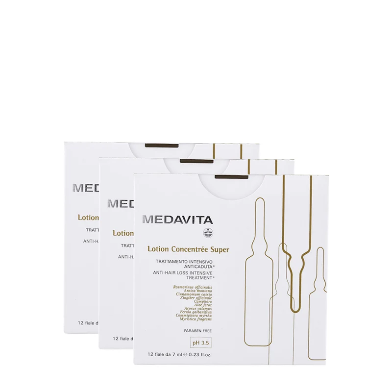 Medavita Scalp Lotion concentree Traitement intensif contre la chute des cheveux - super pH 3.5 12x7ml 3pack