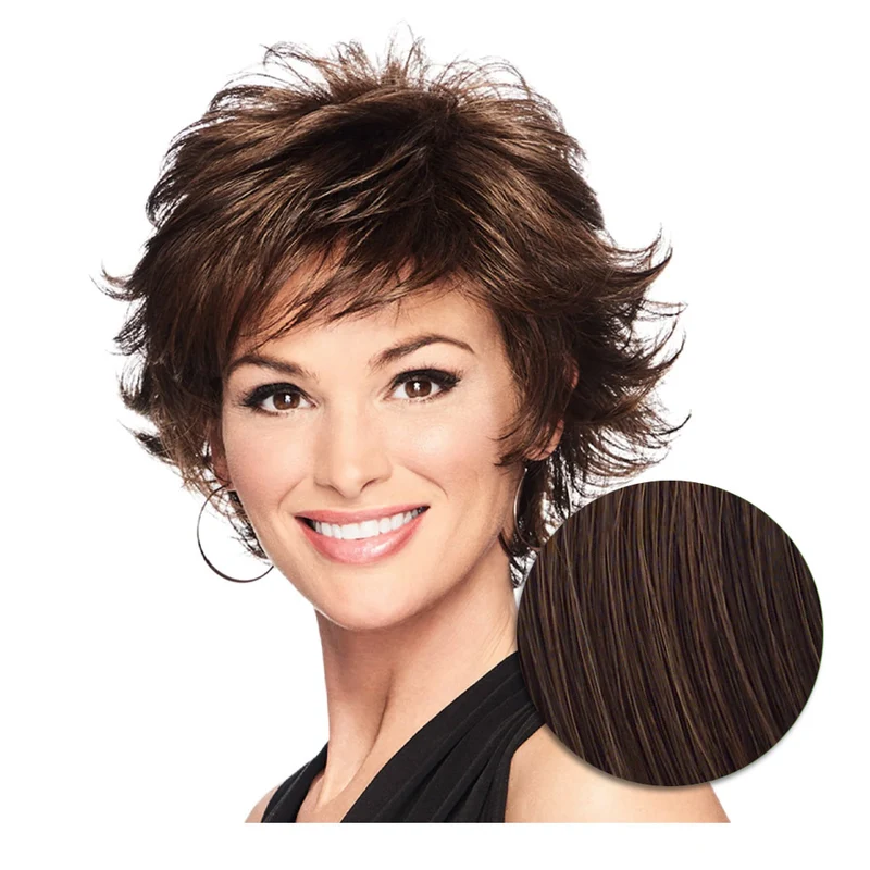Hairdo Textured Flip Perruque Marron Cuivré Moyen - perruque coupe courte