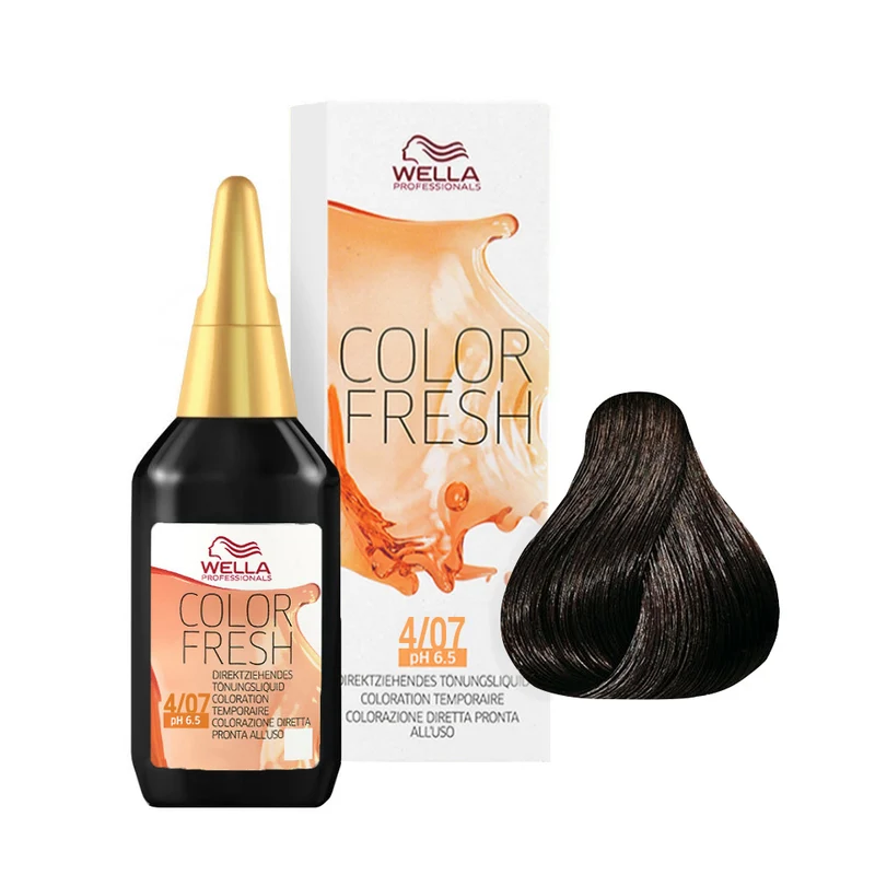 Wella Color Fresh 4/07 Châtain Moyen Naturel Sable 75ml - rehausseur de couleur sans ammoniac