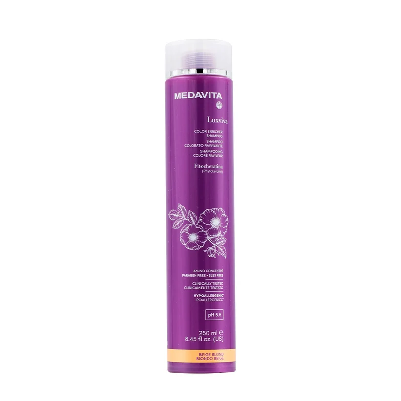 Medavita Luxviva Color Enricher Shampoo Beige Blond 250ml - shampoing rehaussant coloré