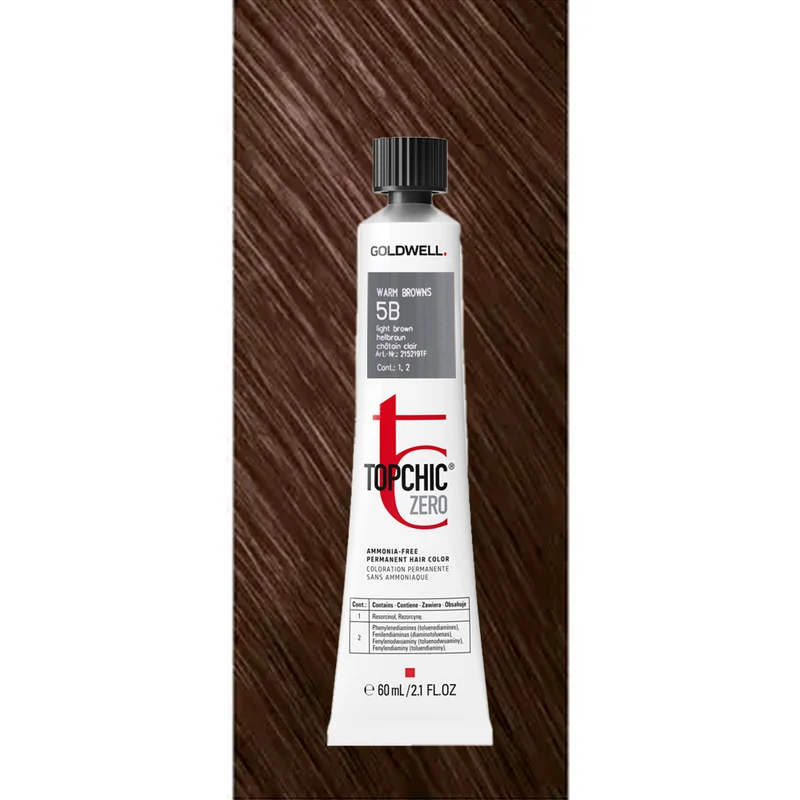 5B Topchic Zero Warm Bronws Light Brown tb 60ml - coloration permanente sans ammoniaque