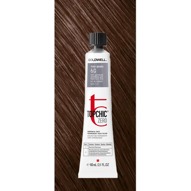 6G Topchic Zero Warm Browns Dark Gold Blonde tb 60ml - coloration permanente sans ammoniaque