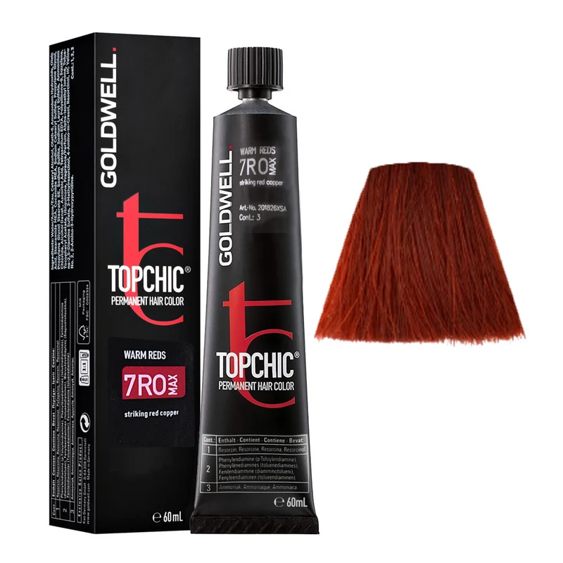 Goldwell Topchic Tube 7RO Max Striking Red Copper 60ml - coloration permanente en tube