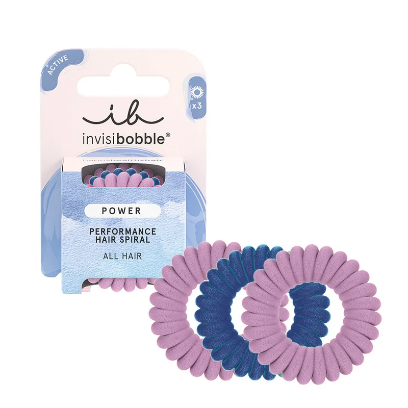 Invisibobble Power Fluffy Rose And Ice 3pcs - élastiques à cheveux en spirale cheveux épais