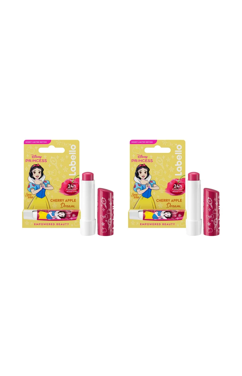2 baumes à lèvres - Labello - Disney Princesse - Cerise - Blanche-Neige - 4,8 g