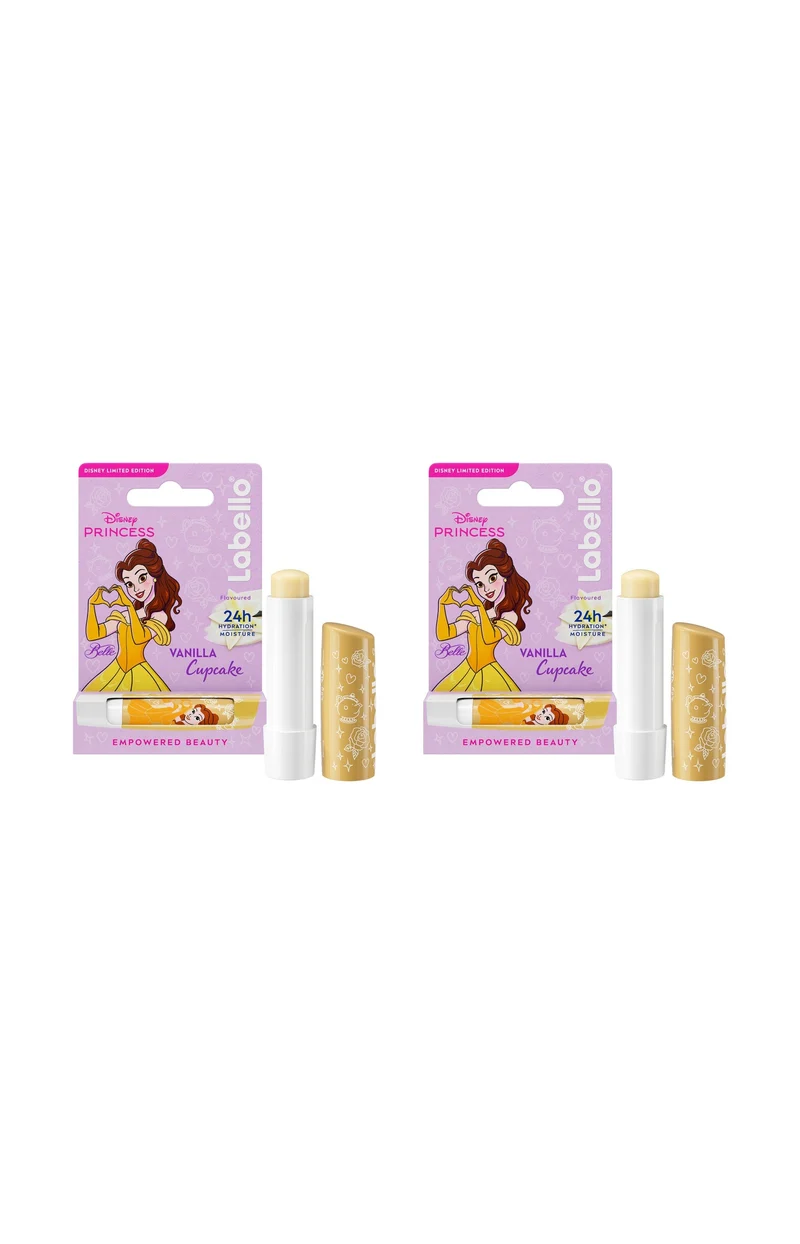 2 baumes à lèvres - Labello - Disney Princesse - Vanille - Belle - 4,8 g