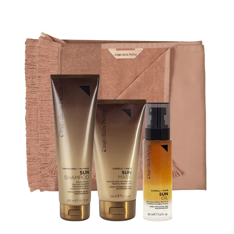 Diego Dalla Palma Professional Sun Shampoo Doccia 300ml Mask 150ml Sun Oil 90ml + Telo OMAGGIO