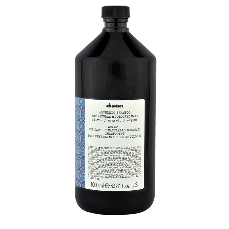 Davines Alchemic Shampoo Silver 1000ml - shampoing intensifiant les reflets de cheveux blond platine et gris
