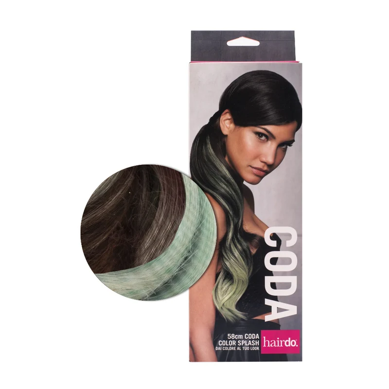 Hairdo Queue Color Splash Chestnut / Light Green 58 cm - queue vert clair sur marron clair