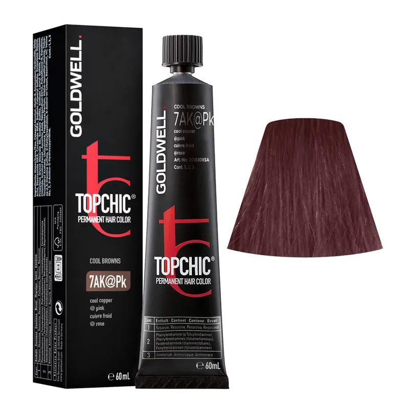 Goldwell Topchic Tube 7AK@Pk Cuivre Froid Elumenated Rose 60ml - coloration permanente en tube