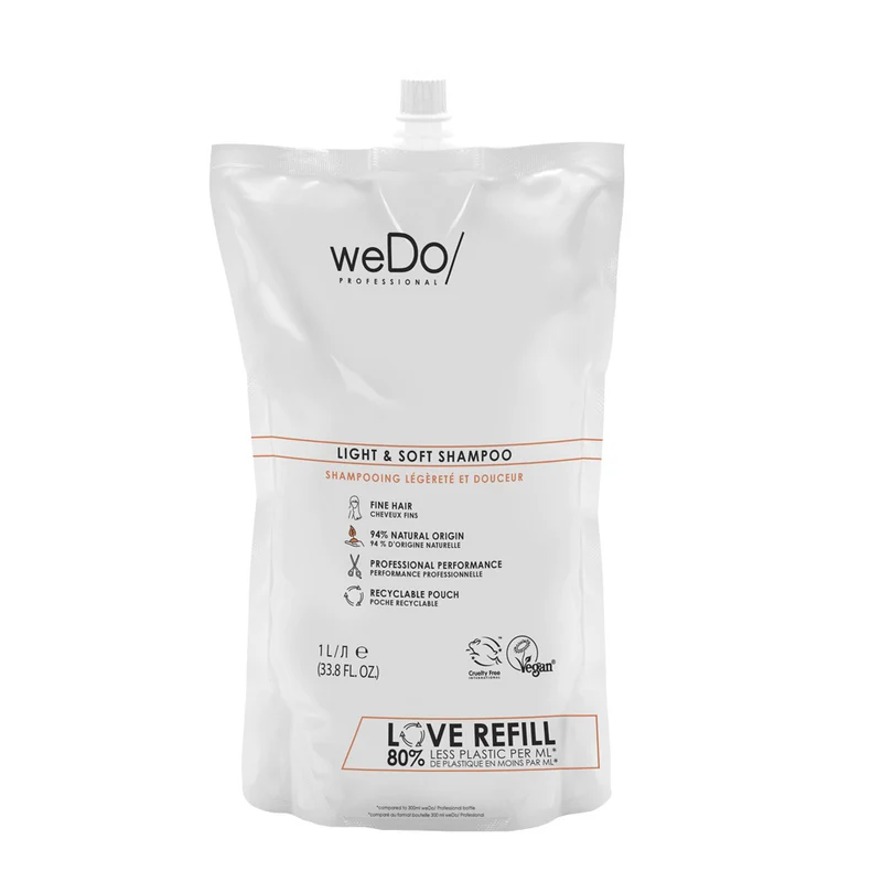 weDo Light & Soft Shampoo Refill 1000ml - shampooing pour cheveux fins