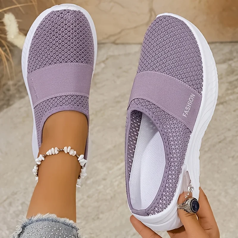 Baskets à Enfiler Femme en Tissu Respirant — Semelle PVC légèreté et confort