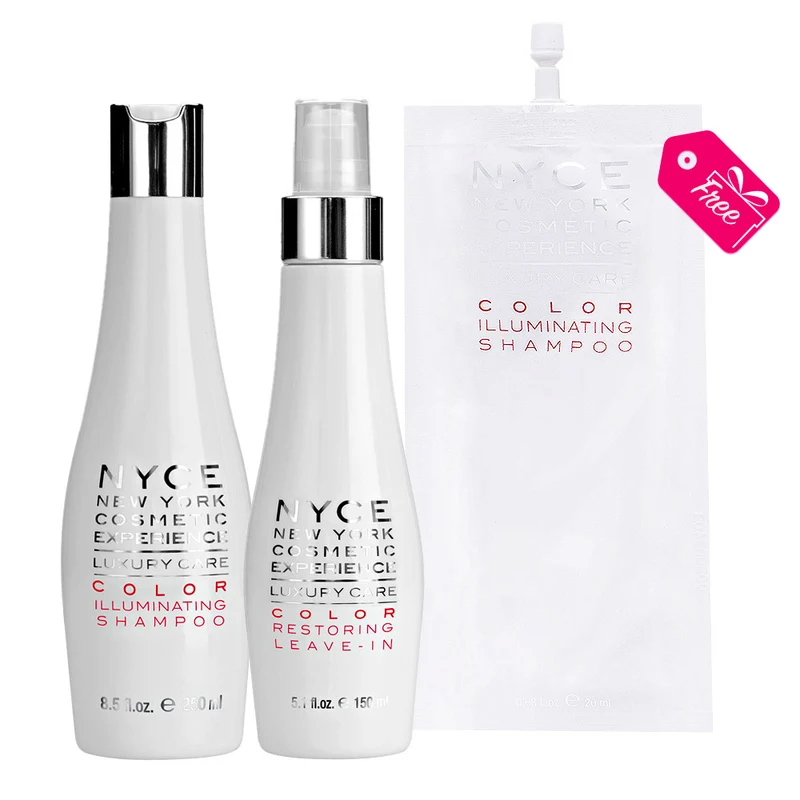 Nyce Luxury Care Color Illuminating Shampoo 250ml Restoring Leave In 150ml + Illuminating Shampoo 20ml OFFERT