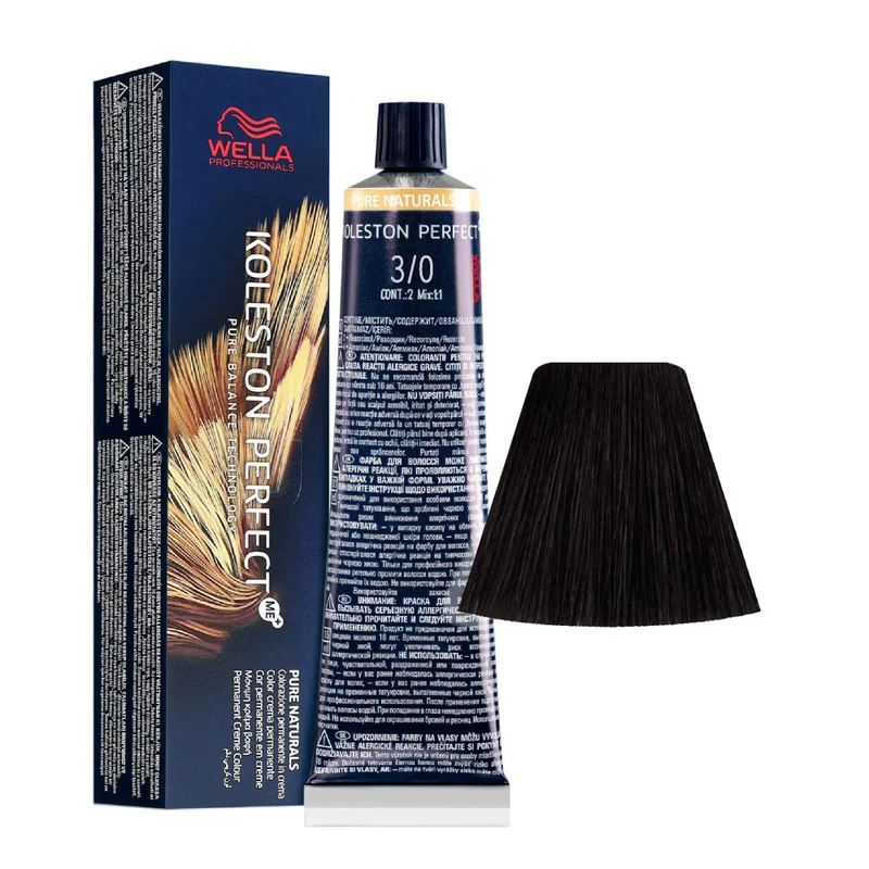 Wella Koleston Perfect Me+ Pure Naturals 3/0 Châtain Foncé Intense 60 ml - coloration permanente